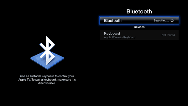 apple tv bluetooth keyboard How to add and use a Bluetooth keyboard with your Apple TV (5.2/iOS 6.1)
