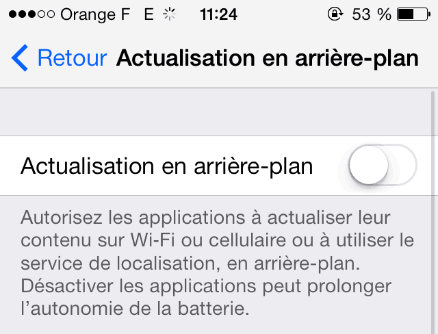 Applications en arrière plan iOS 7