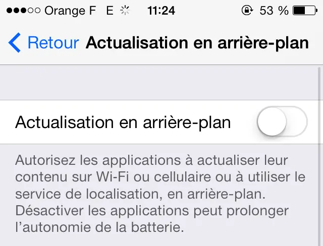 Applications en arrière plan iOS 7