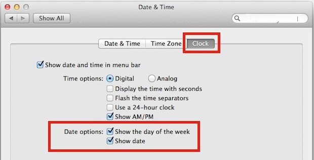 Comment afficher la date dans la barre de menu sur mac ?