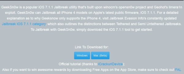 geeksn0w, jailbreak tool, iOS 7.1.x