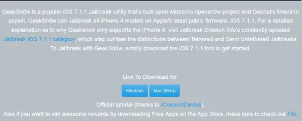 geeksn0w, jailbreak tool, iOS 7.1.x