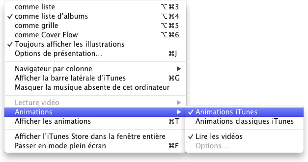 Comment activer les animations sur iTunes ?