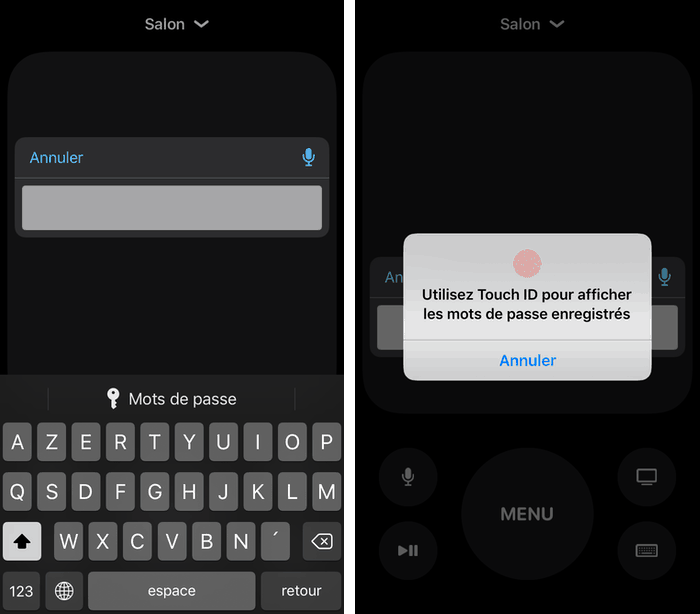 L'accès aux trousseaux iCloud fonctionne avec l'Apple TV Remote sur iOS / iPadOS