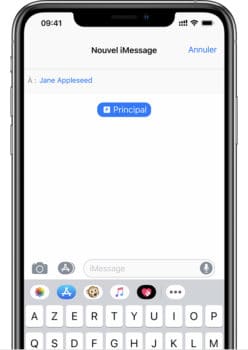 Choisir la ligne pour envoyer un message afin de mieux utiliser l'eSIM de votre iPhone.