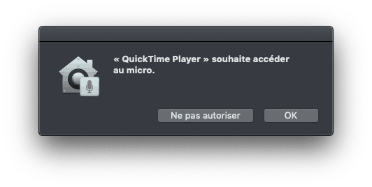 Autoriser QuickTime Player à accéder au micro pour enregistrer un appel FaceTime sur Mac