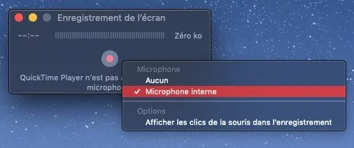 Sélectionnez le bon micro avec QuickTime Player pour enregistrer un appel FaceTime