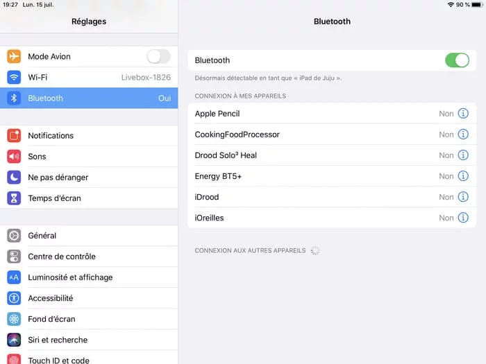 Activer le Bluetooth de l'iPad pour connecter des manettes de PS4 et d'Xbox