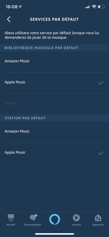 Activer Apple Music par défaut sur Alexa