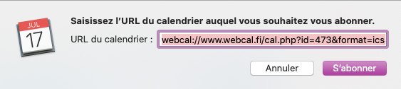 Calendrier WebCal fêtes