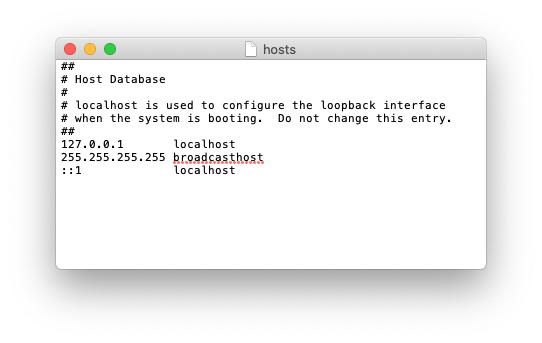 mac fichier hosts