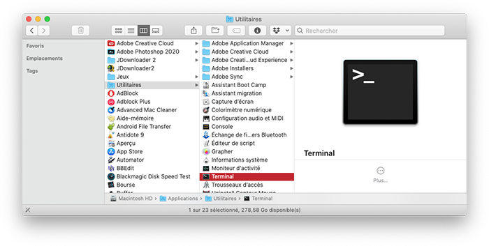mac finder terminal