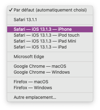 mac safari navigateur iPhone agent utilisateur