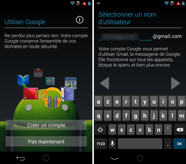 android ajouter compte google