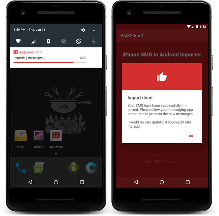 android ismsdroid import