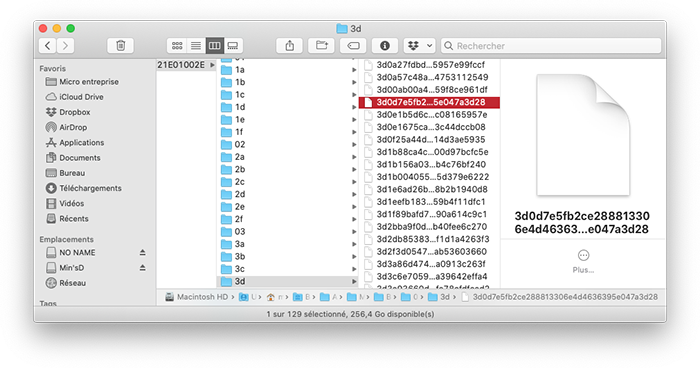 mac finder trouver fichier sms sauvegarde