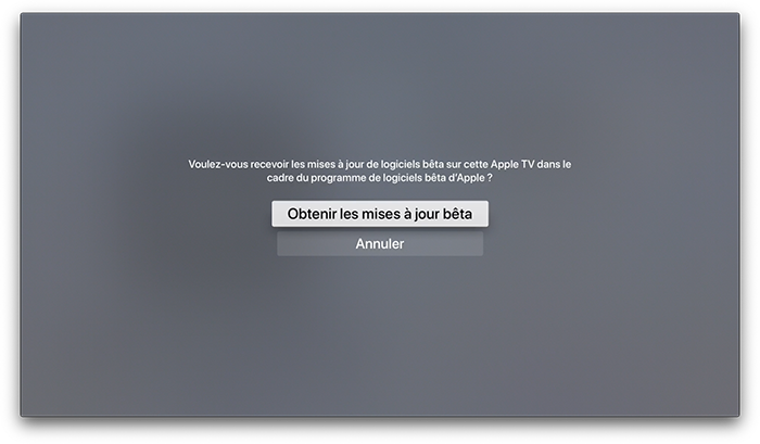 apple tv valider beta