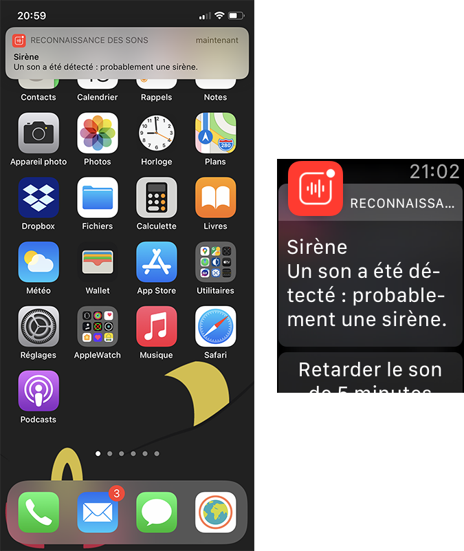 iphone apple watch notification reconnaissance sons