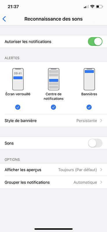 iphone proposition notifications reconnaissance sons