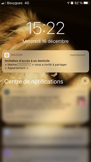 iphone notification invitation maison