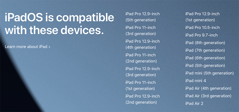 iPadOS 15 compatibilite