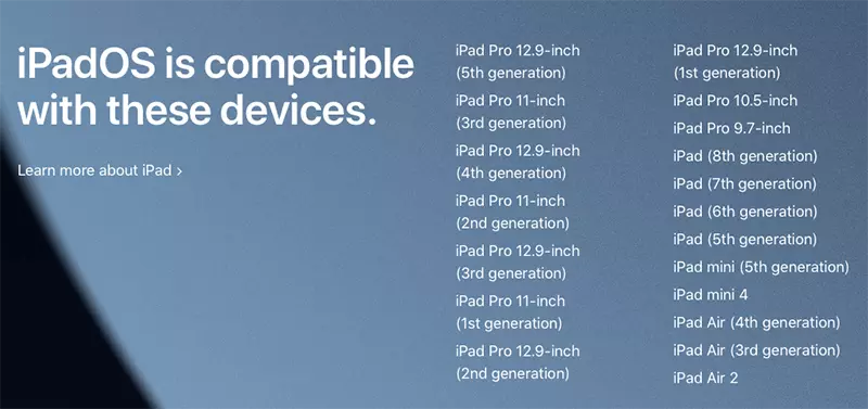 iPadOS 15 compatibilite