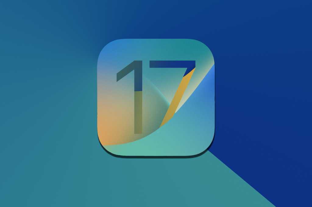 iOS 17 blue green graphic