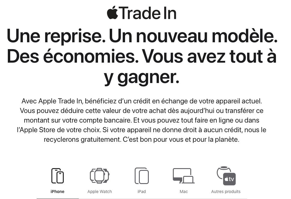 apple trade in