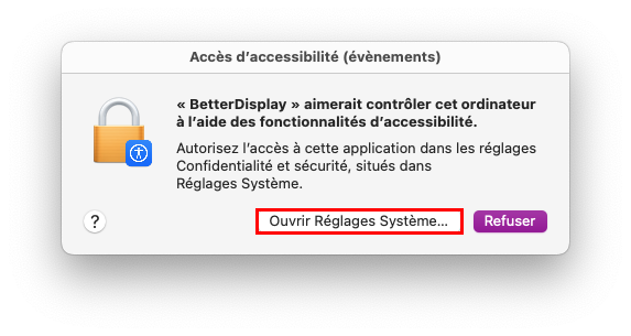 mac betterdisplay acces accessibilite