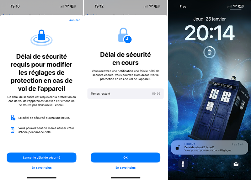 iphone delai securite